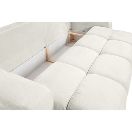 Tyg 3-sits bäddsoffa med förvaringsutrymme ALMADA beige