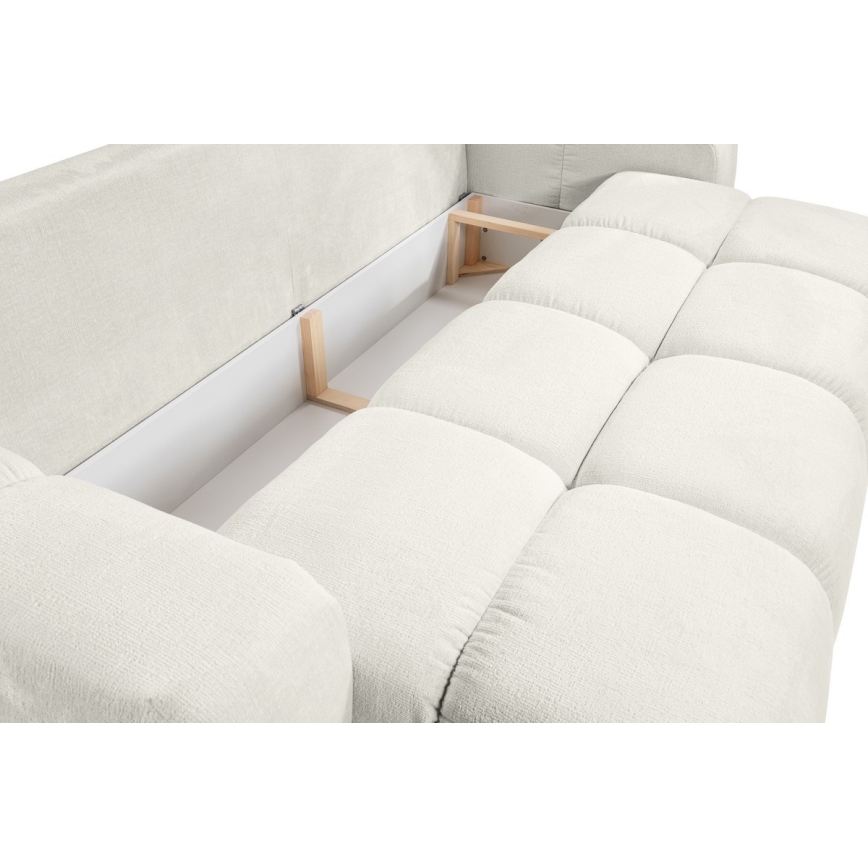 Tyg 3-sits bäddsoffa med förvaringsutrymme ALMADA beige