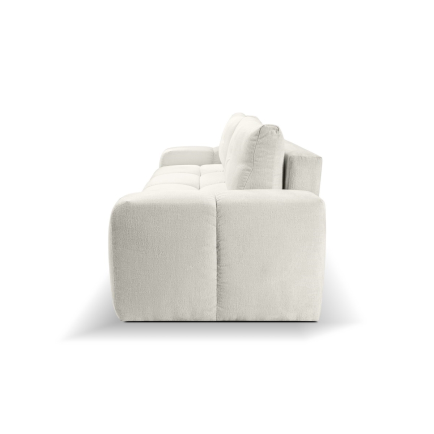 Tyg 3-sits bäddsoffa med förvaringsutrymme ALMADA beige
