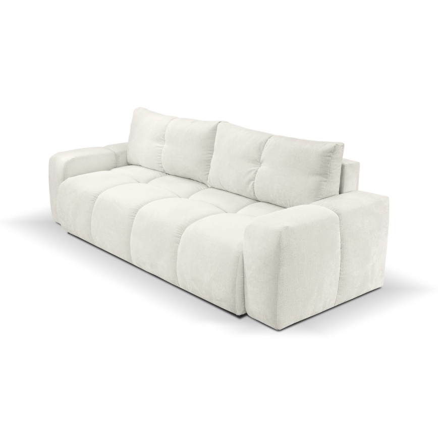 Tyg 3-sits bäddsoffa med förvaringsutrymme ALMADA beige