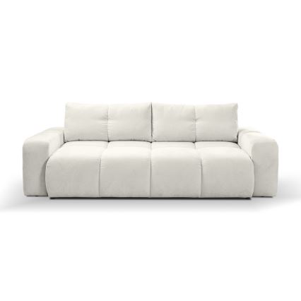 Tyg 3-sits bäddsoffa med förvaringsutrymme ALMADA beige
