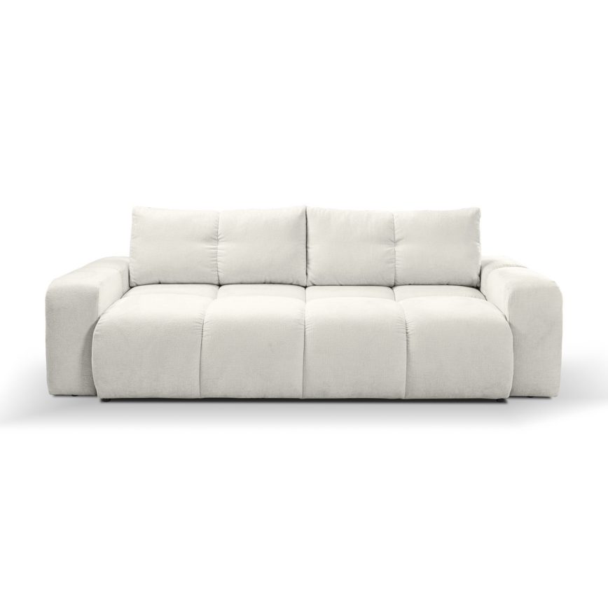 Tyg 3-sits bäddsoffa med förvaringsutrymme ALMADA beige