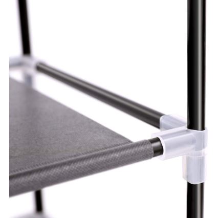 Tygförvaringsskåp med hyllor MATIS 88x160 cm svart