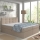 Tygklädd säng EMBER 180x200 cm med madrasser, toppmadrass och förvaringsutrymme, beige