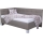 Tygklädd säng MARIA PETITE 120x200 cm med madrass och förvaringsutrymme, taupe