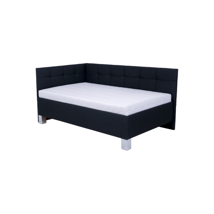 Tygklädd säng med förvaring utan madrass MARIA PETITE 120x200 cm antracit