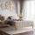Tygklädd sängstomme utan madrass FLORA 180x200 cm beige