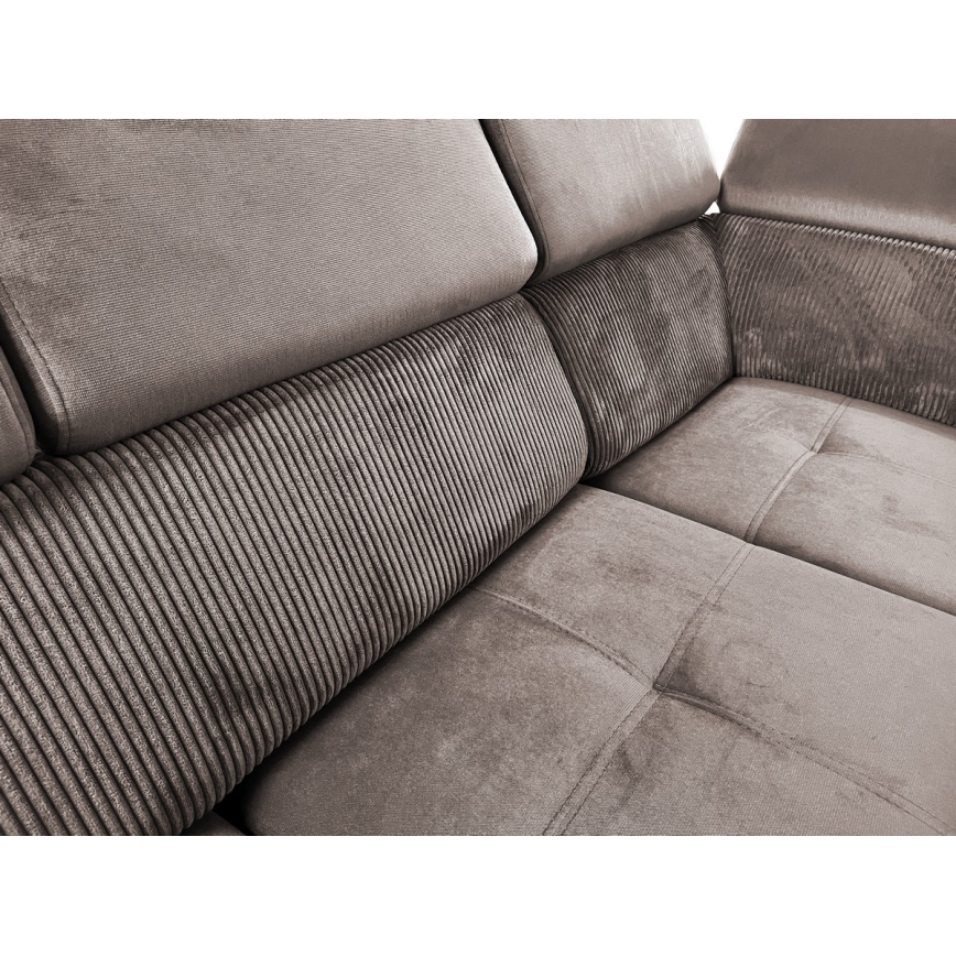 U-formad bäddsoffa med universellt hörn med förvaringsutrymme SALVADA beige