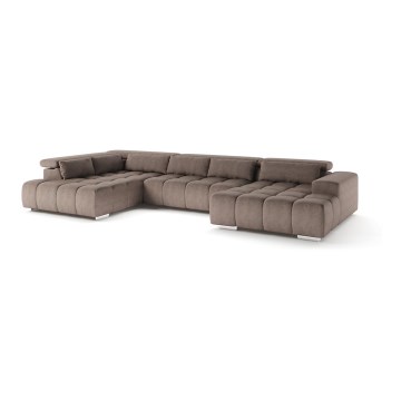U-formad hörnsoffa med nackstöd TROPEA vänster beige