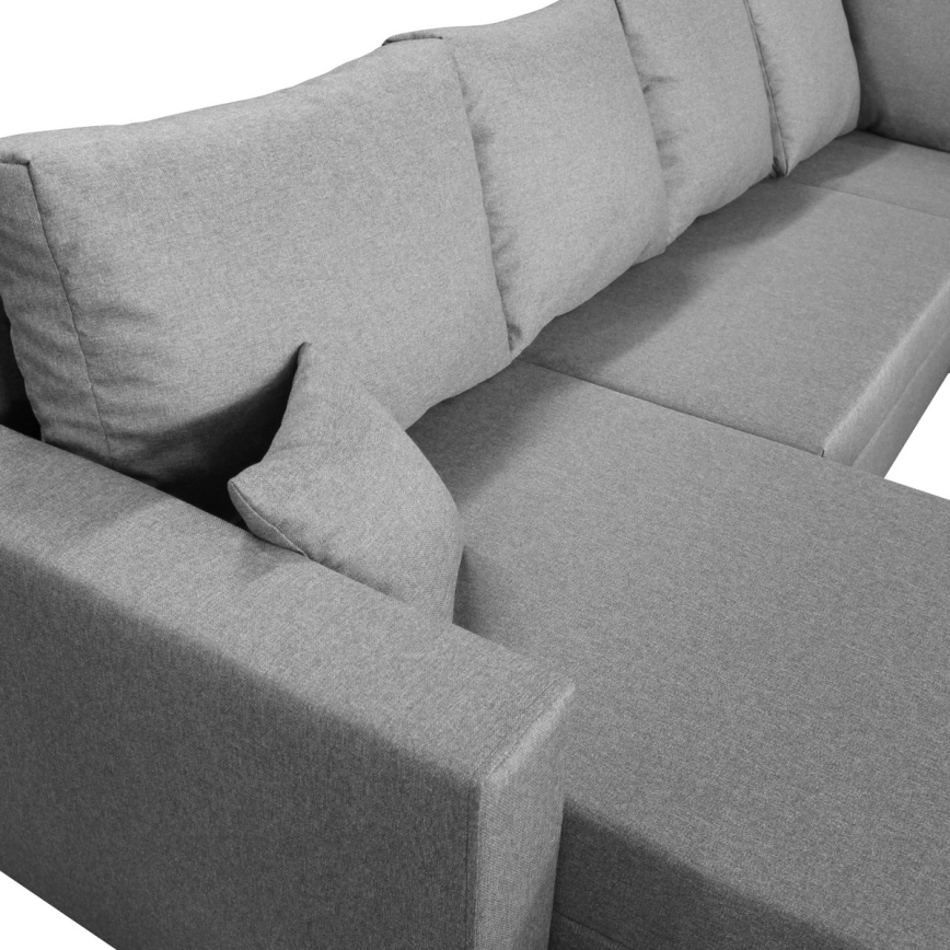 U-formad soffa universell fällbar hörna SEYA grå