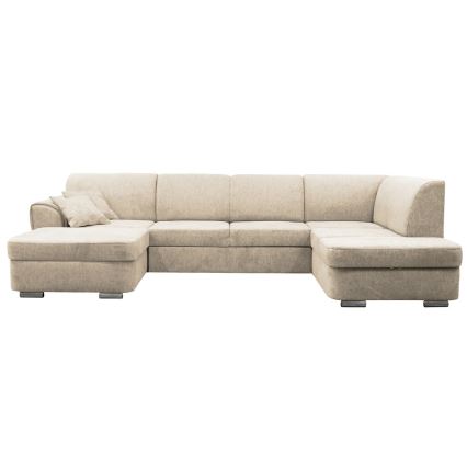 U-formad tyg bäddsoffa hörnsvit SERPA rätt beige