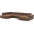 U-soffa TROPEA vänster hörn brun