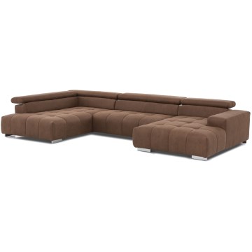 U-soffa TROPEA vänster hörn brun