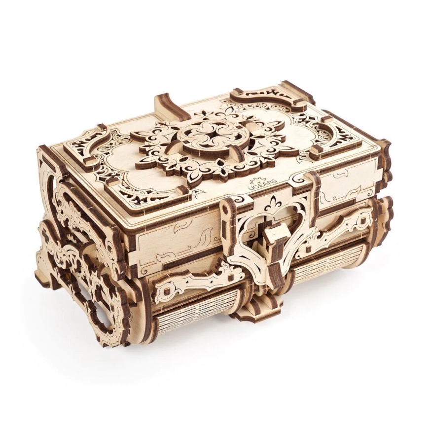 Ugears - 3D Mekaniskt pussel i trä Antikt smyckeskrin
