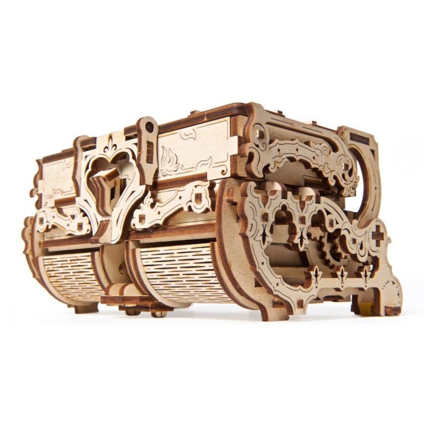 Ugears - 3D Mekaniskt pussel i trä Antikt smyckeskrin
