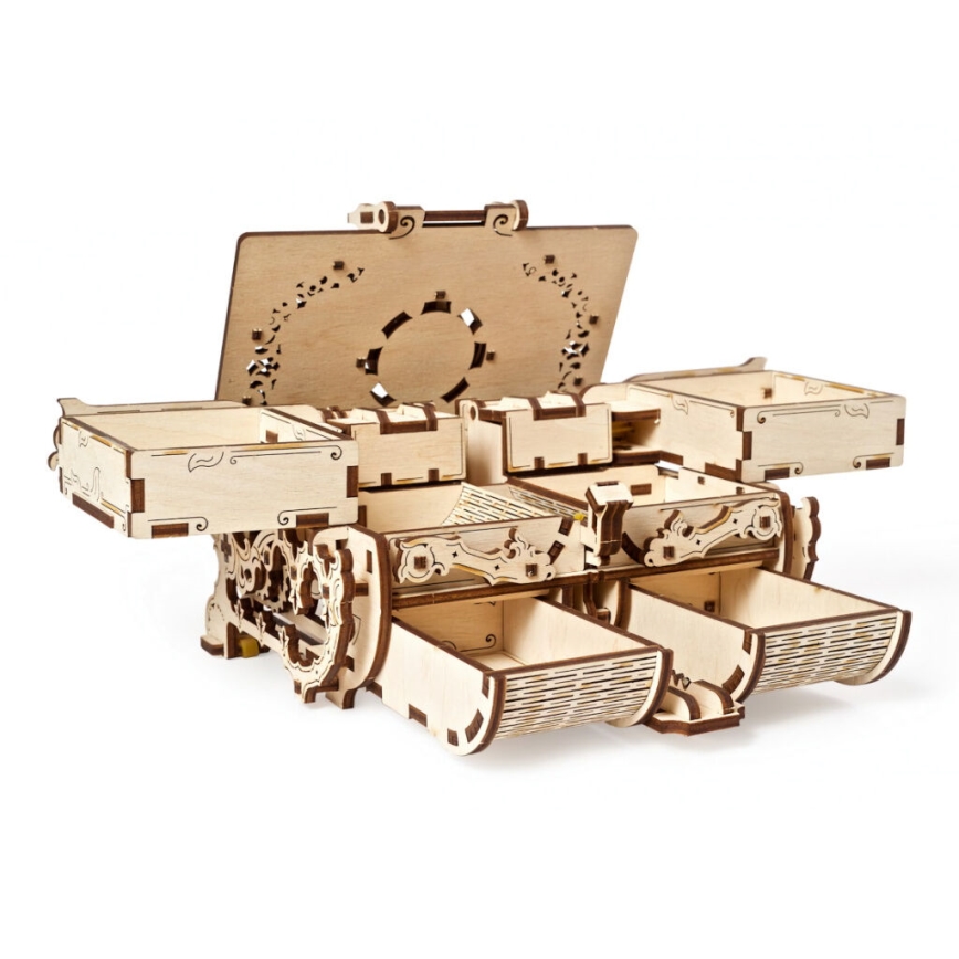 Ugears - 3D Mekaniskt pussel i trä Antikt smyckeskrin