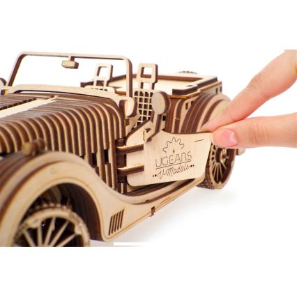 Ugears - 3D Mekaniskt pussel i trä Bil roadster