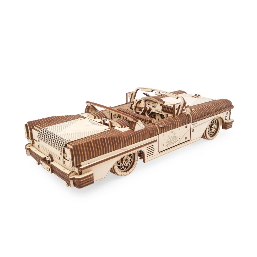 Ugears - 3D Mekaniskt pussel i trä Cabriolet