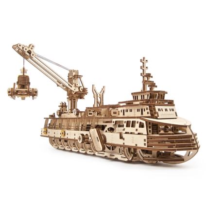 Ugears - 3D Mekaniskt pussel i trä Forskningsfartyg