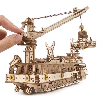 Ugears - 3D Mekaniskt pussel i trä Forskningsfartyg