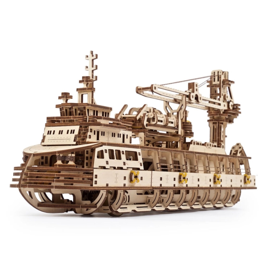 Ugears - 3D Mekaniskt pussel i trä Forskningsfartyg