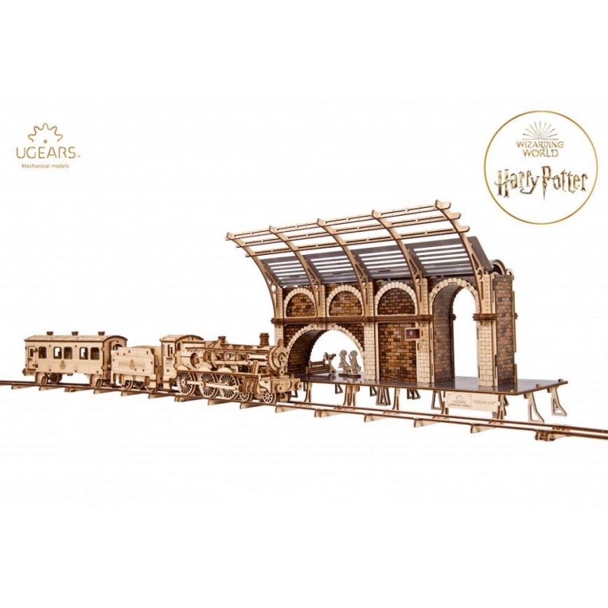 Ugears - 3D Mekaniskt pussel i trä Harry Potter tågperrong