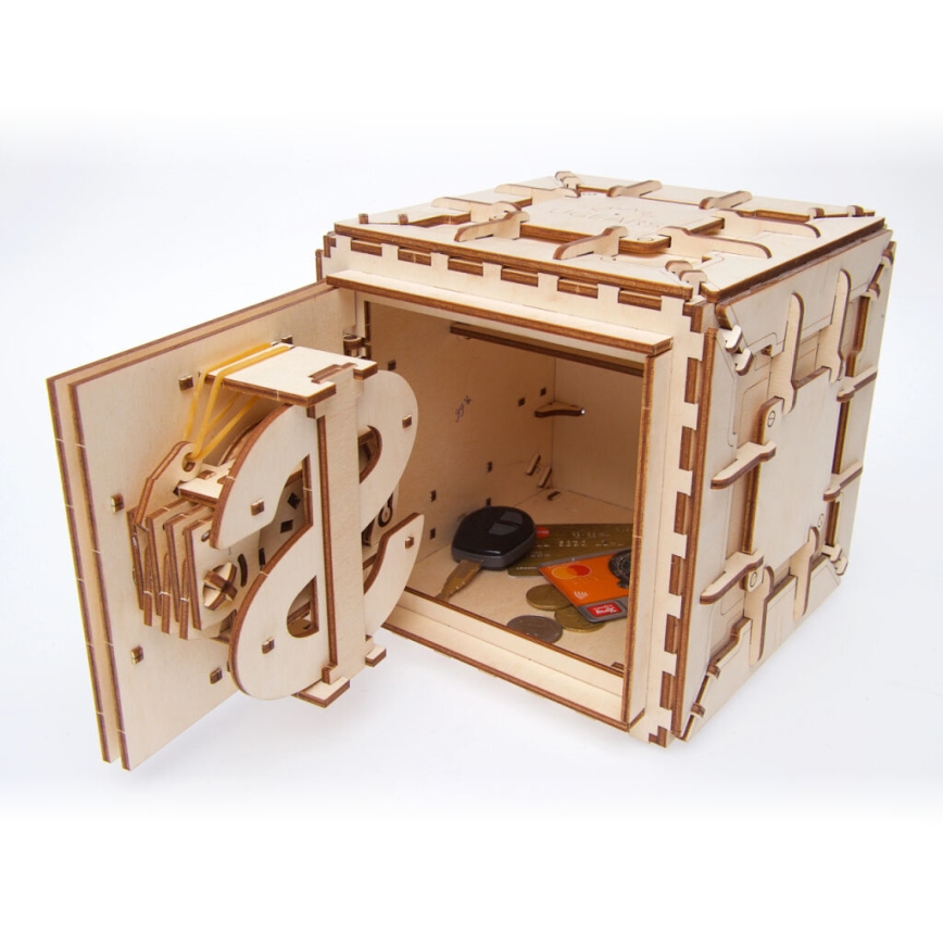 Ugears - 3D Mekaniskt pussel i trä Kassaskåp