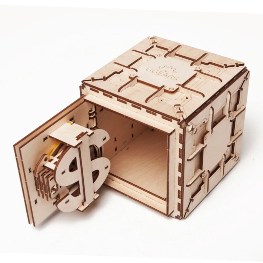 Ugears - 3D Mekaniskt pussel i trä Kassaskåp