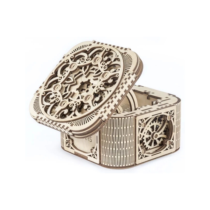 Ugears - 3D Mekaniskt pussel i trä smyckesskrin