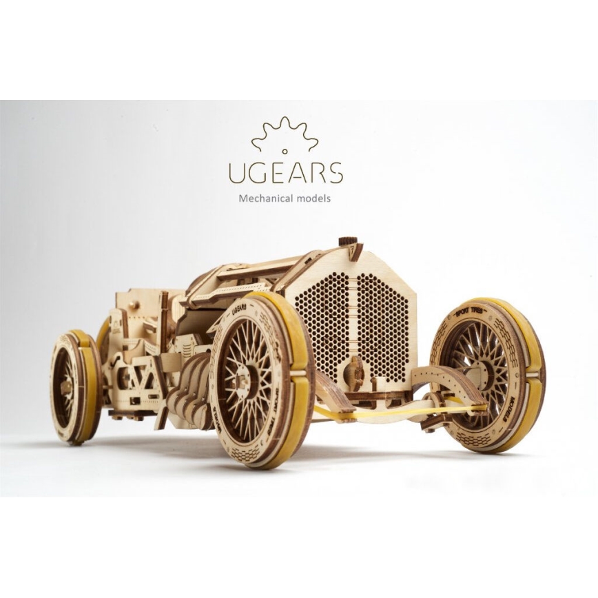 Ugears - 3D Mekaniskt pussel i trä U9 Bil Grand Prix