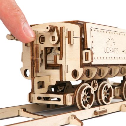 Ugears - 3D Mekaniskt pussel i trä V-Express ånglok med anbud
