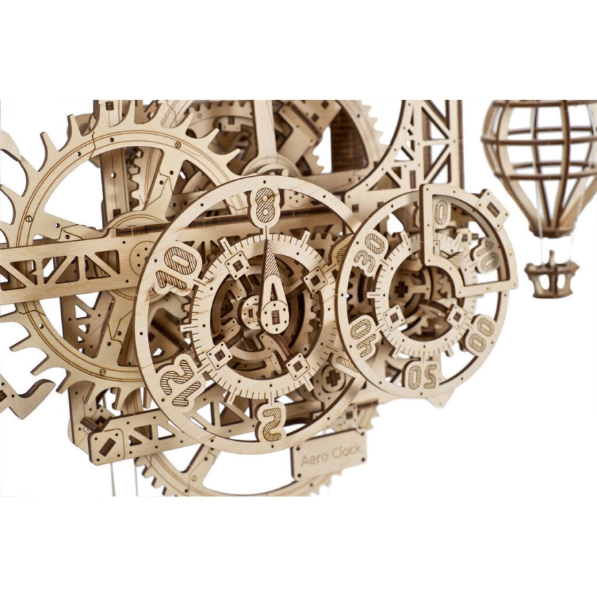 Ugears - 3D Mekaniskt pussel i trä Väggklocka Aero