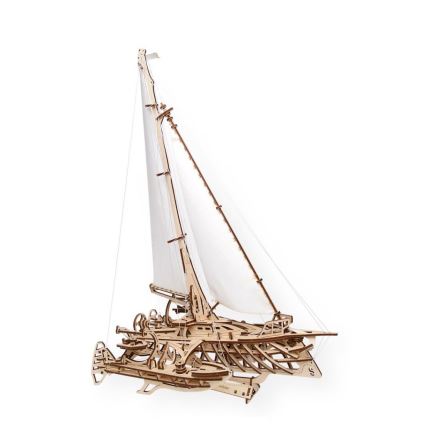Ugears - 3D mekaniskt träpussel Segelbåt Merihobus trimaran