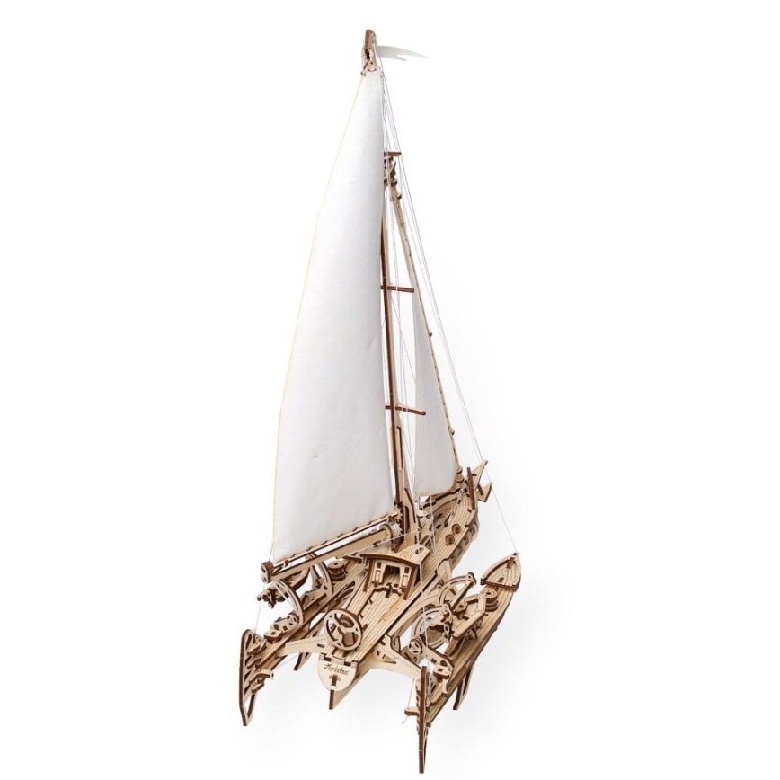 Ugears - 3D mekaniskt träpussel Segelbåt Merihobus trimaran