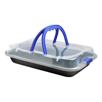 Ugnsform med lock TORO 42 x 3,8 x 29 cm svart/blå