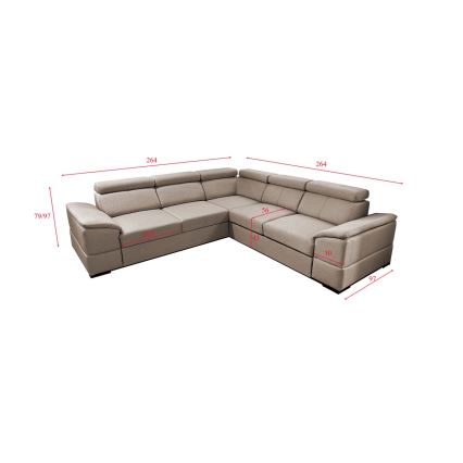 Universell hörnsoffa med förvaringsutrymme GRANADA beige