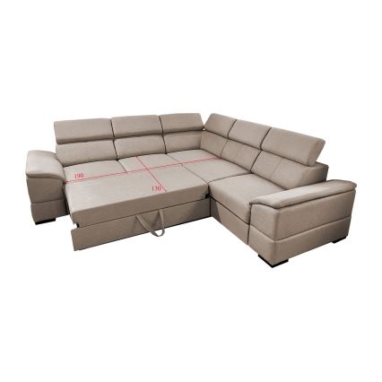 Universell hörnsoffa med förvaringsutrymme GRANADA beige