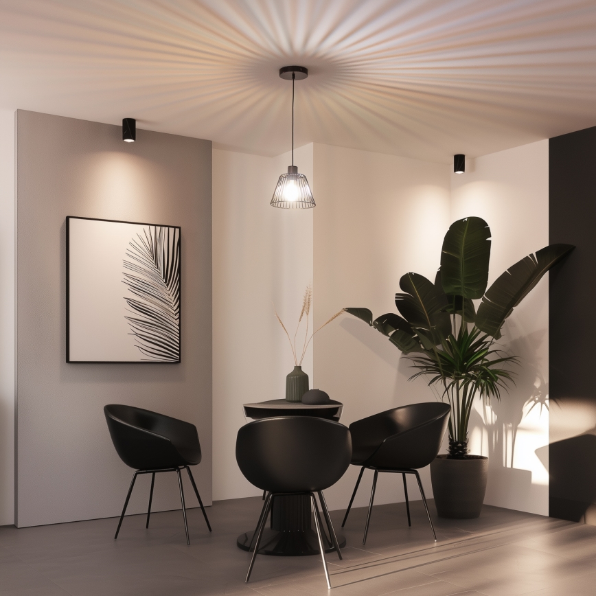 Universell lampskärm CURITIBA Ø 21 cm, svart