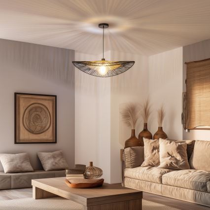 Universell lampskärm KERIA Ø 50 cm, brun/svart