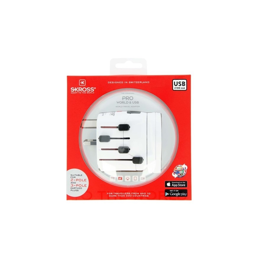 Universell reseadapter för hela världen 230V + USB port