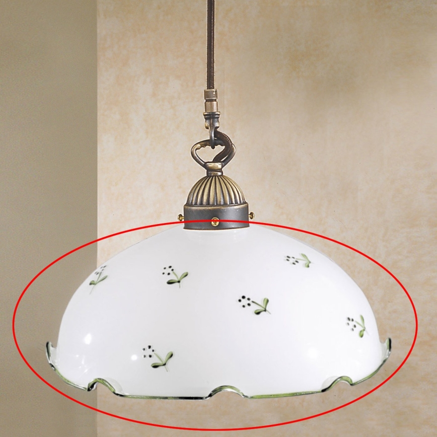 Universellt reservglas NONNA E27 Ø 20 cm vit/grön