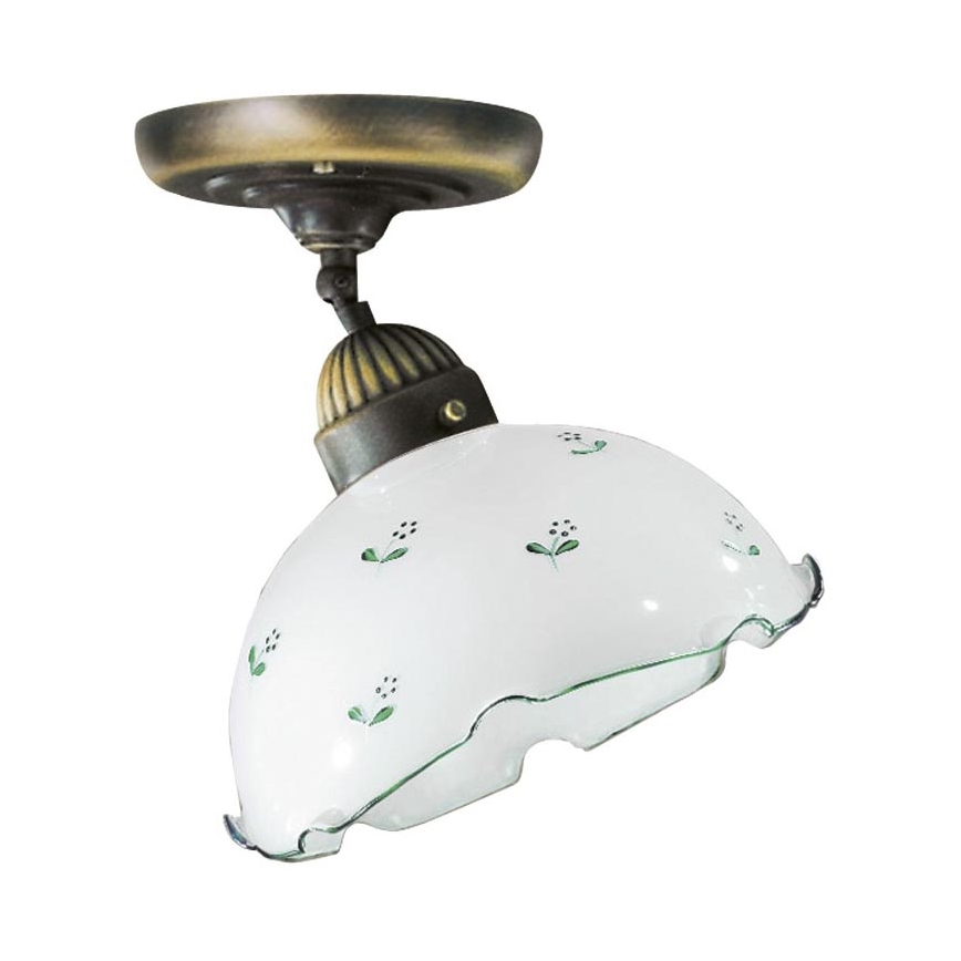 Universellt reservglas NONNA E27 Ø 20 cm vit/grön