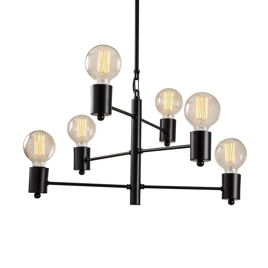 Upphängningsbar Ljuskrona  HEXA 6xE27/40W/230V