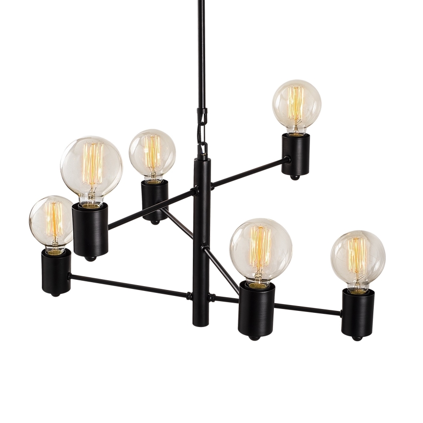 Upphängningsbar Ljuskrona  HEXA 6xE27/40W/230V