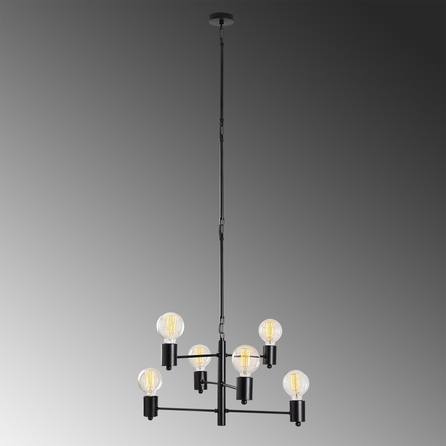 Upphängningsbar Ljuskrona  HEXA 6xE27/40W/230V