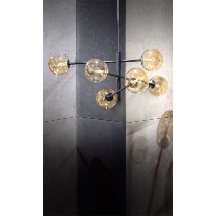 Upphängningsbar Ljuskrona  ORO 6xG9/12W/230V svart /gyllene 