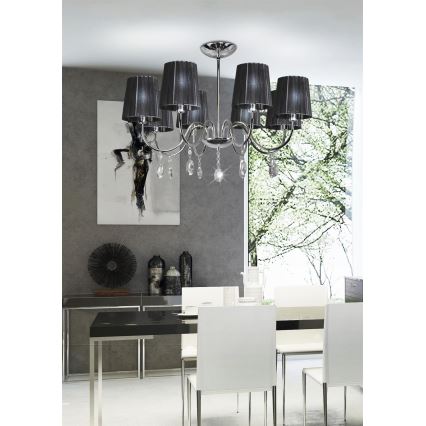 Upphängningsbar Ljuskrona  SORENTO 8xE14/40W/230V svart 