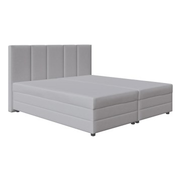 Upphöjd säng med resårmadrass och förvaringsutrymme ISABEL 180x200 ljusgrå