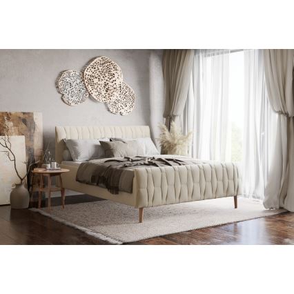 Upphöjd säng utan madrass FLORA 180x200 cm beige
