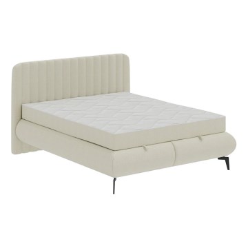 Uppklädd säng med madrasser och förvaringsutrymme ALEXA 180x200 cm beige